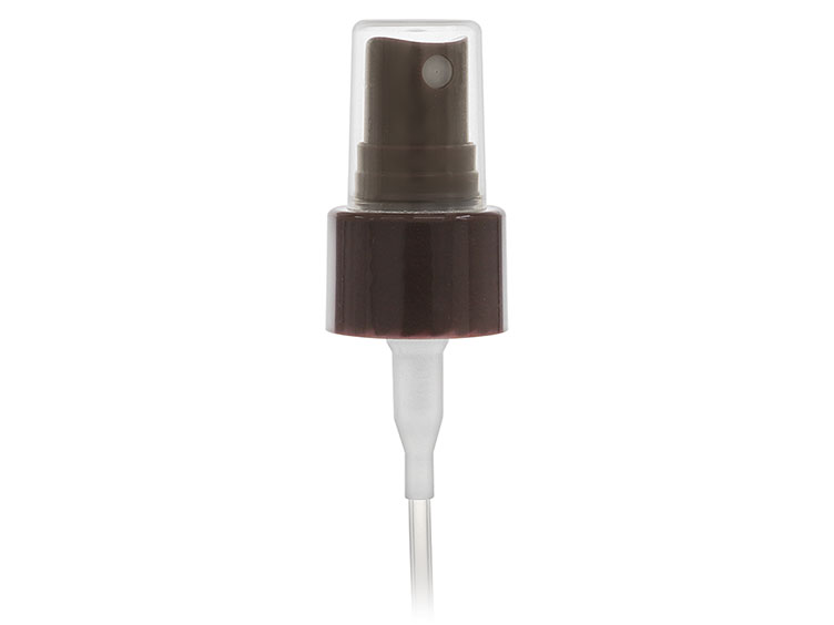 24/410 Finish, Brown, Sprayers, Fine Mist, Smooth, Clear Hood, 6 1/4" DT
