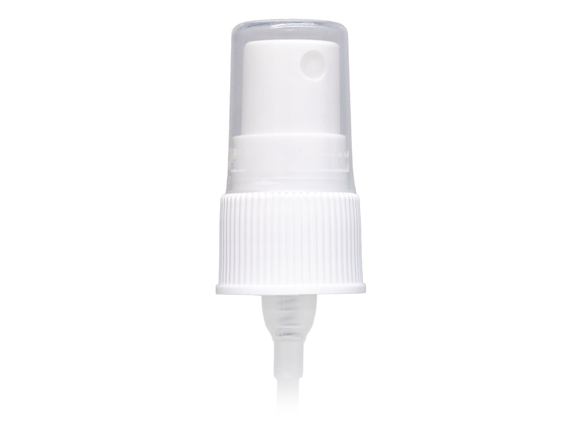 20/410 Finish, White, Sprayers, Fine Mist, Fine Ribbed, Clear Hood, 2 15/16" DT