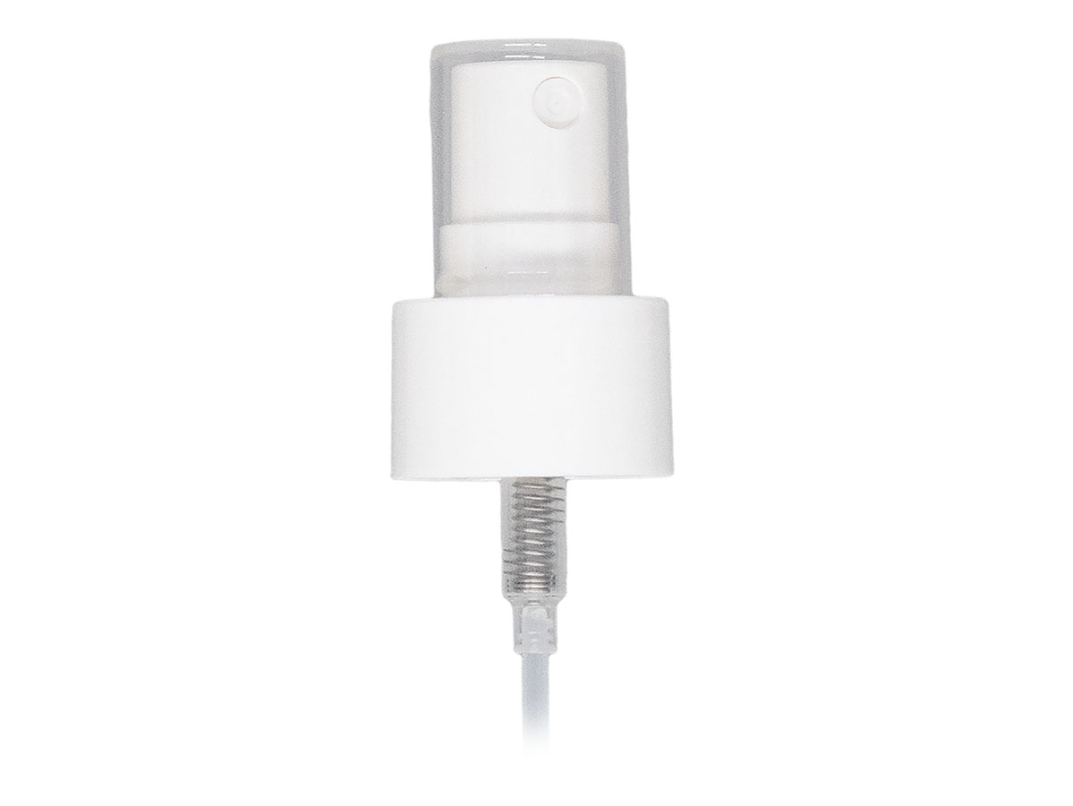 24/410 Finish, White, Sprayers, Fine Mist, Smooth, Clear Hood, 6 5/16" DT