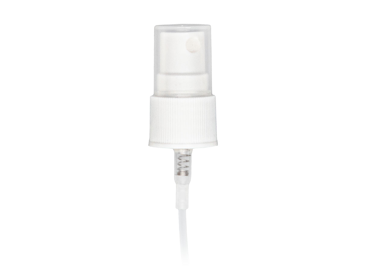 20/410 Finish, White, Sprayers, Fine Mist, Fine Ribbed, Clear Hood, 7" Dt
