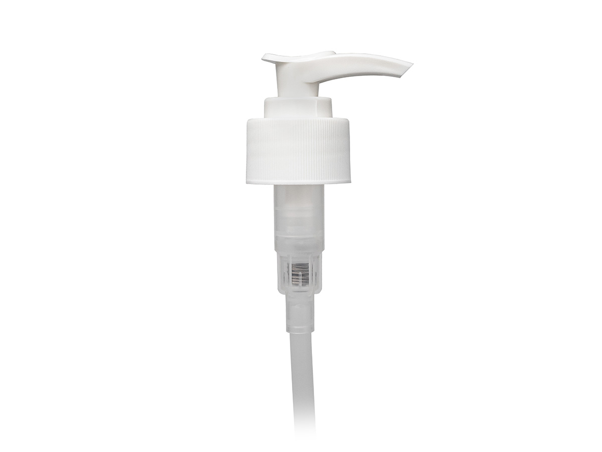 28/410 Finish, White, Pumps, Lotion, Fine Ribbed, Lock Down, 2cc, 8 3/4" DT