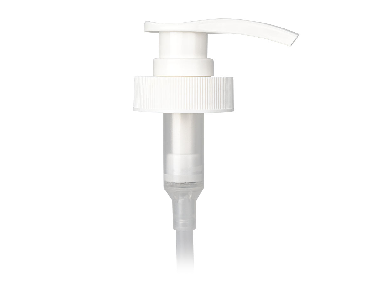 38/400 Finish, White, Pumps, Lotion, Fine Ribbed, Lock Down, 3cc, 11 3/8" DT