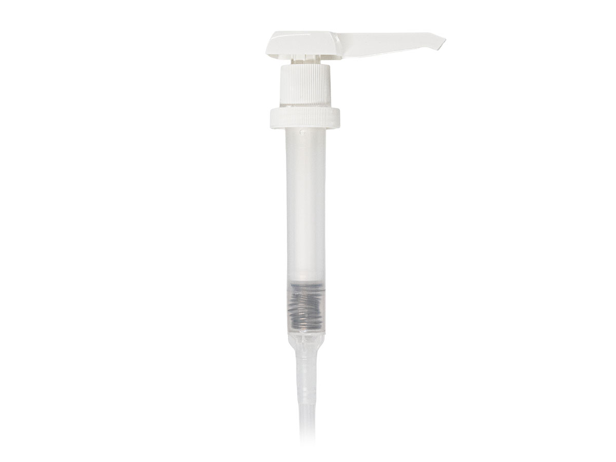 38/400 Finish, White, Pumps, Lotion, Fine Ribbed, Lock Down, 30cc, 11 1/2" DT