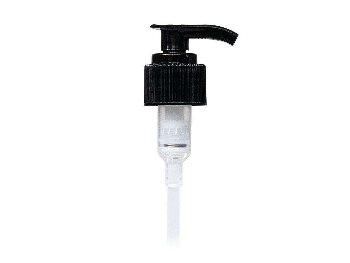 24/410 Finish, Black, Pumps, Lotion, Fine Ribbed, Lock Down, 2.3cc, 8 1/4" DT
