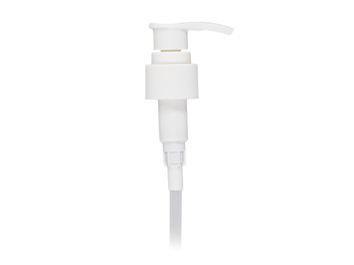 24/410 Finish, White, Pumps, Lotion, Fine Ribbed, Lock Down, 2cc, 8" DT
