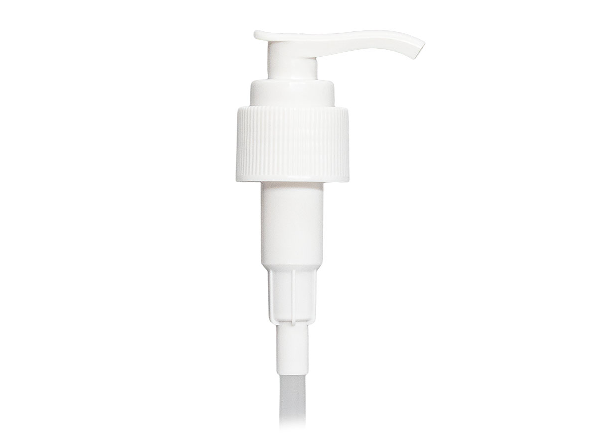 24/410 Finish, White, Pumps, Lotion, Fine Ribbed, Lock Down, 2cc, 7 11/16" DT