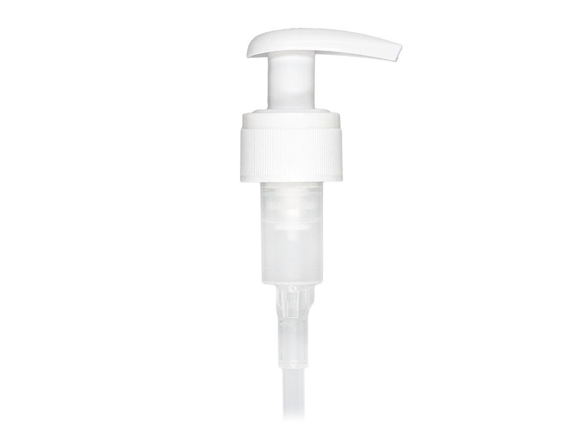 24/410 Finish, White, Pumps, Lotion, Fine Ribbed, Lock Up, 2cc, 6 1/2" DT