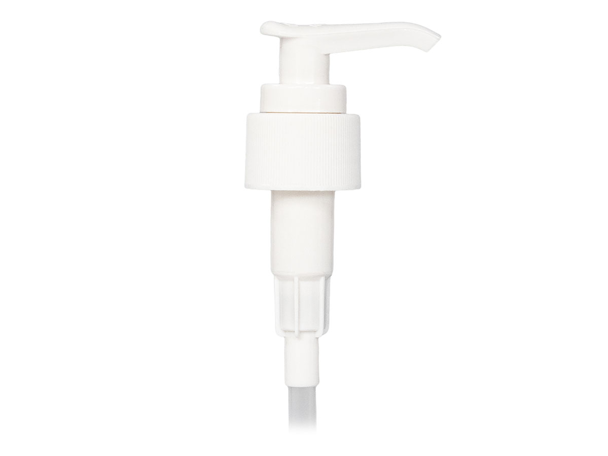 24/410 Finish, White, Pumps, Lotion, Fine Ribbed, Lock Down, 2cc, 5" DT