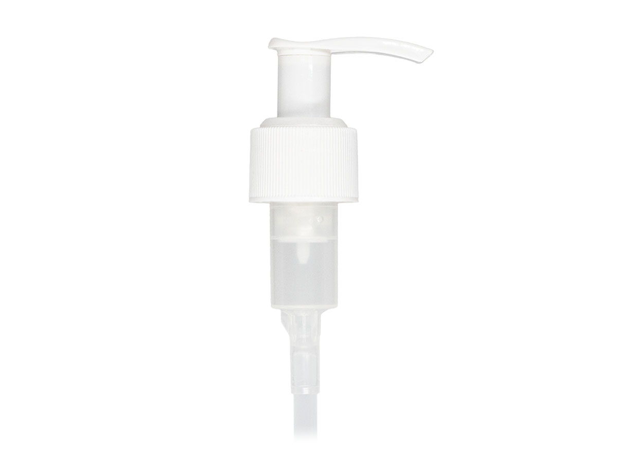 24/410 Finish, White, Pumps, Lotion, Fine Ribbed, Lock Up, 2cc, 4 15/16" DT