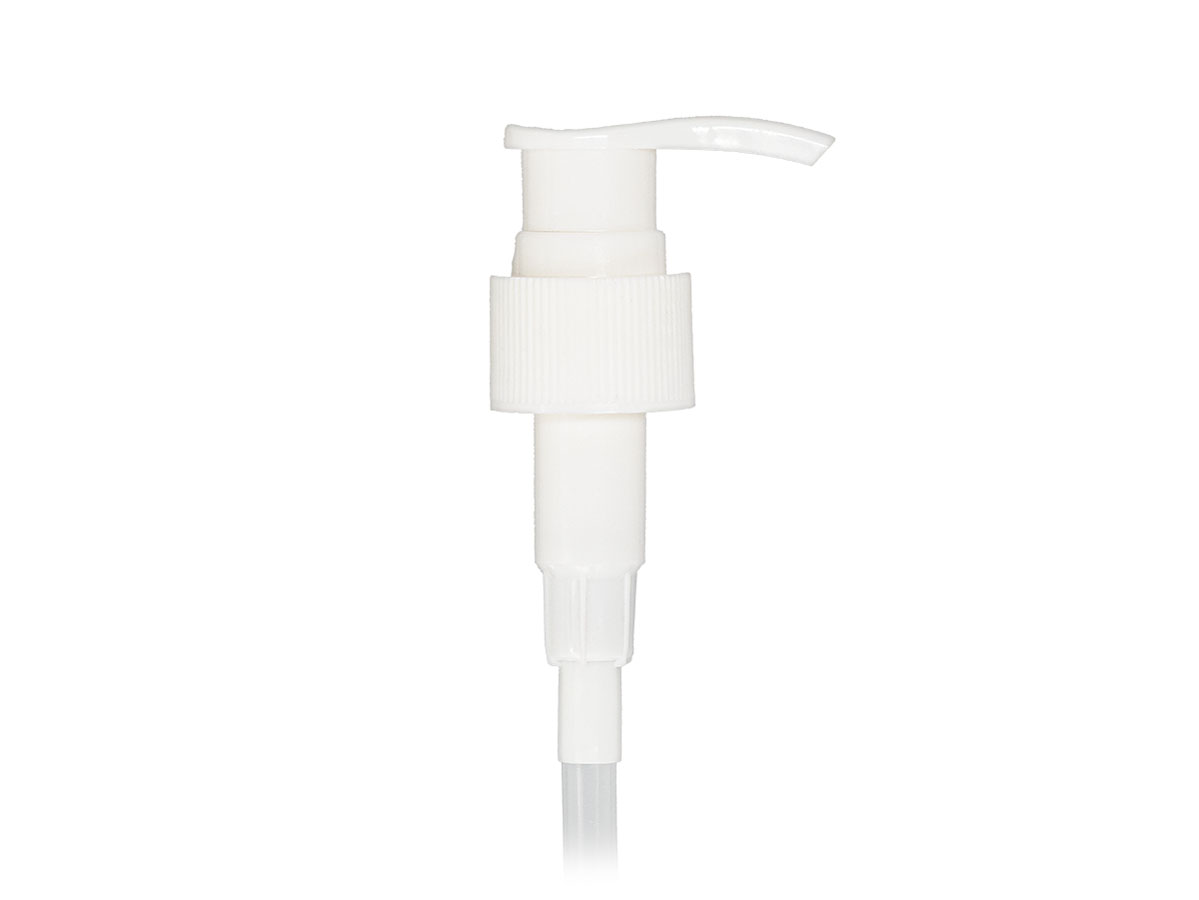 24/410 Finish, White, Pumps, Lotion, Fine Ribbed, Lock Down, 1cc, 4 7/8" Dt