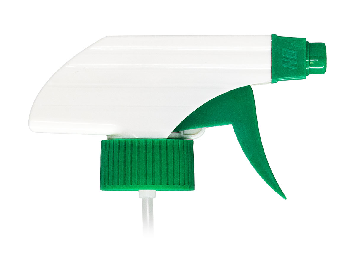 28/400 Finish, White/Green, Sprayers, Trigger, Spray/Stream/Off, 9 1/4" Dt