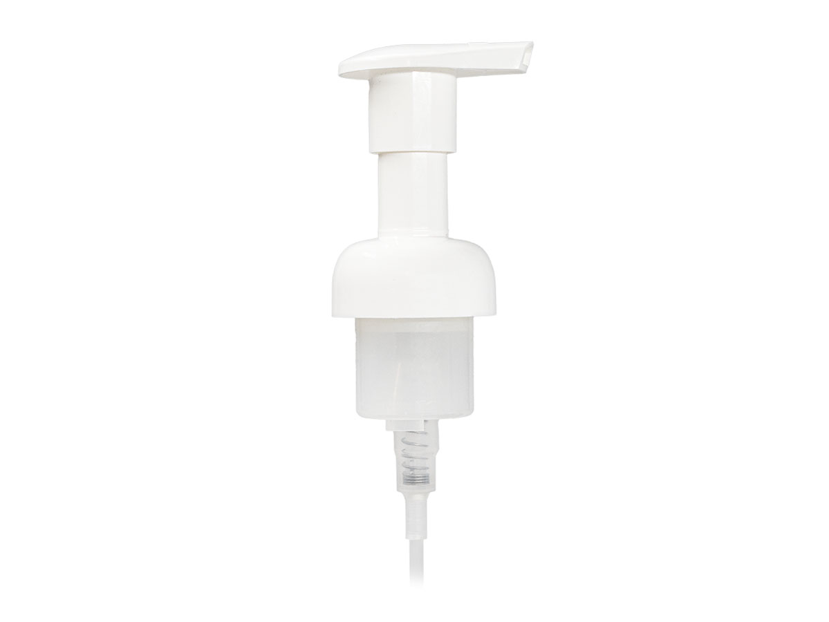 40mm Finish, White, Pumps, Foamer, Lock Up, 4 5/16" DT