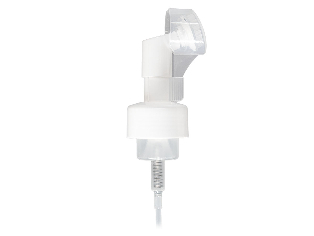 43mm Finish, White, Pumps, Foamer, Ship Clip, 5" DT