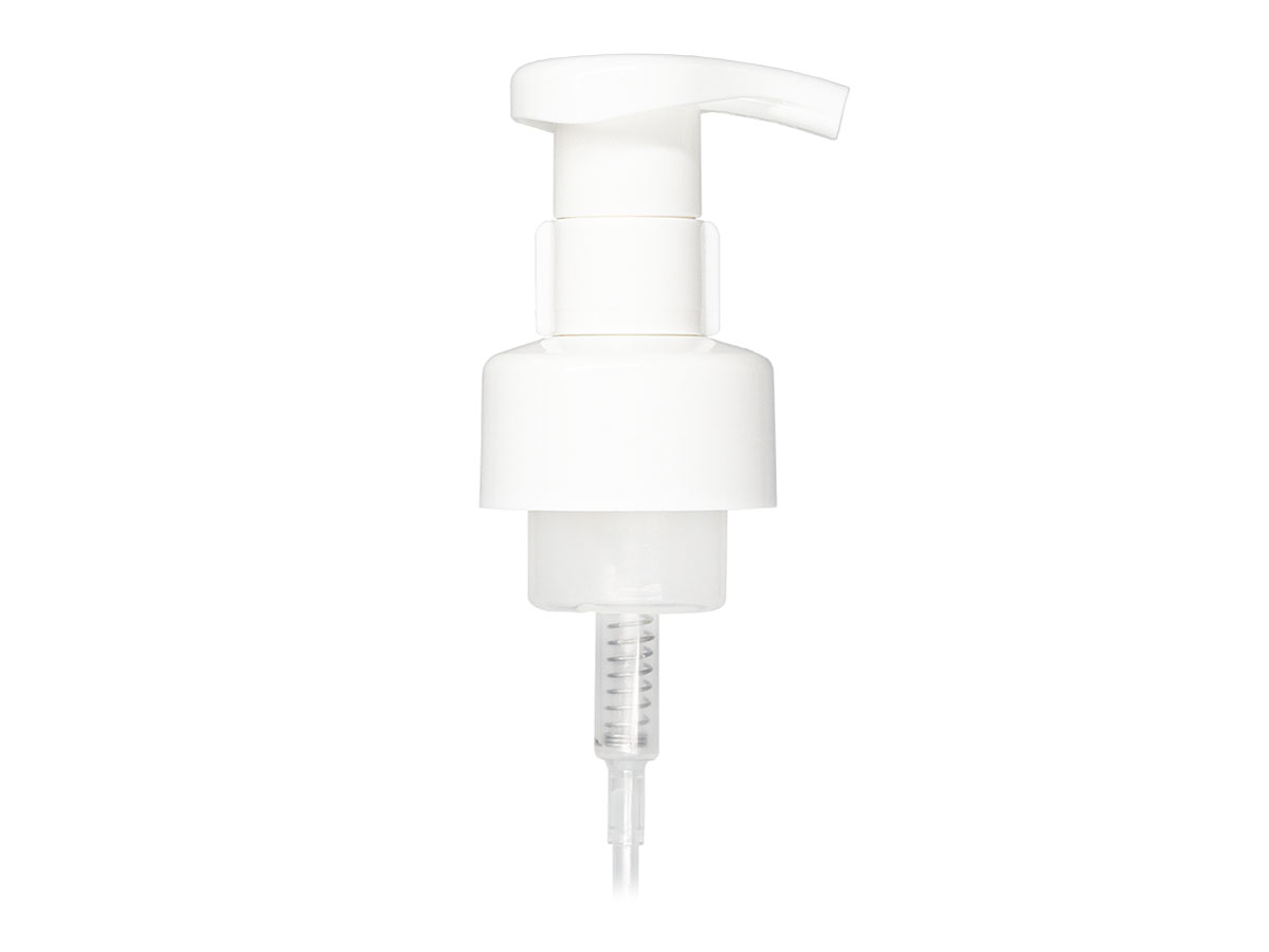 43mm Finish, White, Pumps, Foamer, Ship Clip, 4 1/16" DT