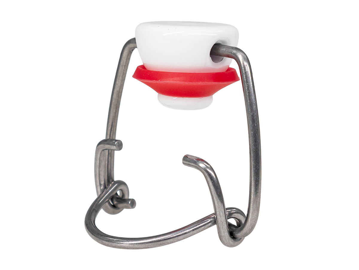 26mm Finish, White/Red, Wire Bales, Bale (Bail) -Top With Rubber Gasket