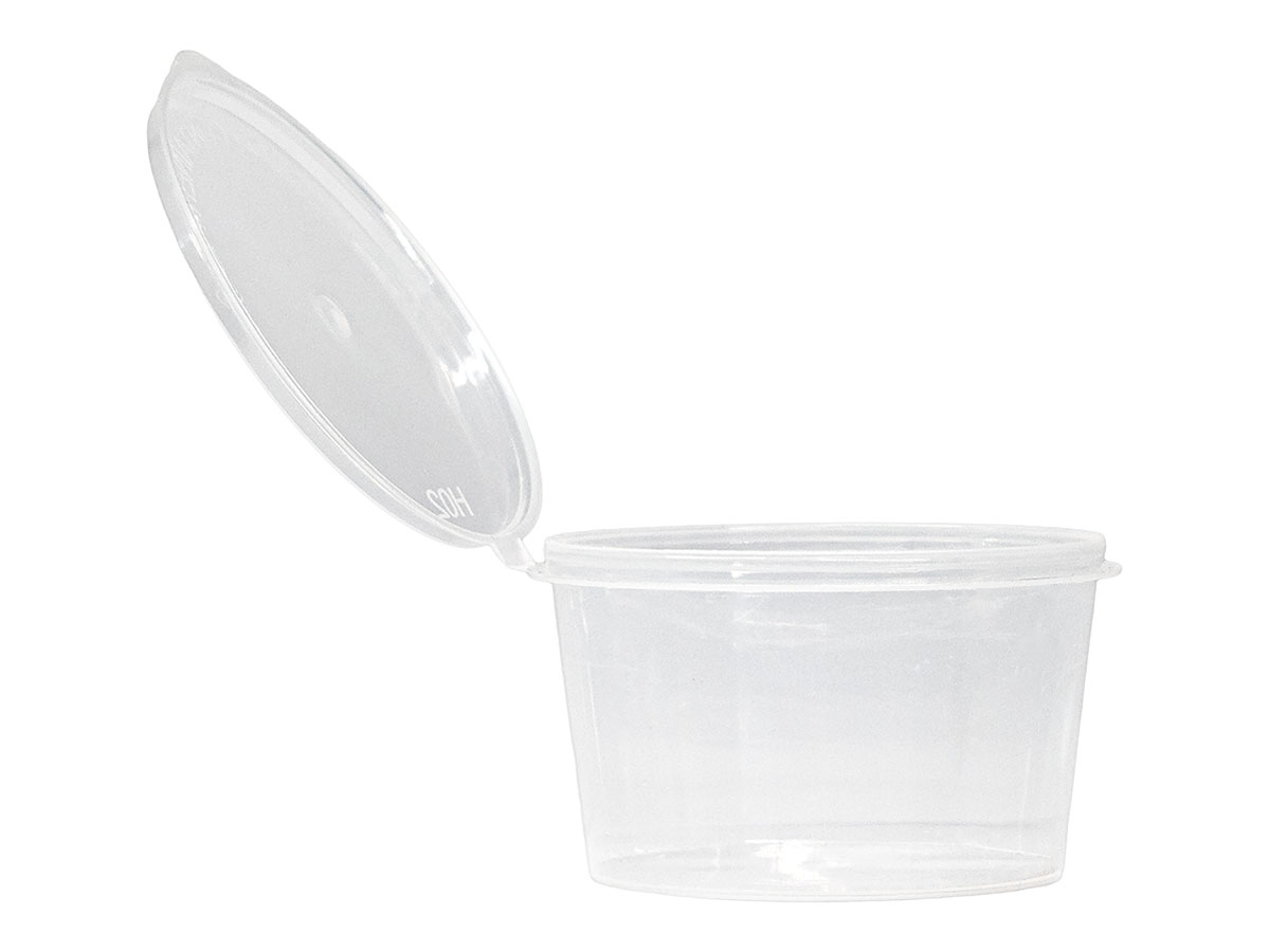 4 oz., Natural, Containers, PP, Deli Container Style Round, 2 11/16" Dia X 1 9/16" T
