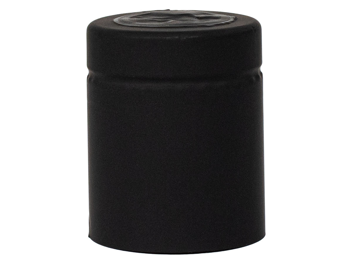 Black, Seals, Heat Shrink Capsule, 1 1/2" D X 1 11/16" T, Pull Tab