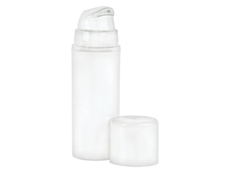 30 mL, 32mm Snap-On Finish, White, Sets, Bottles/Pumps, PP, Airless Cylinder Round, Pearl Mini