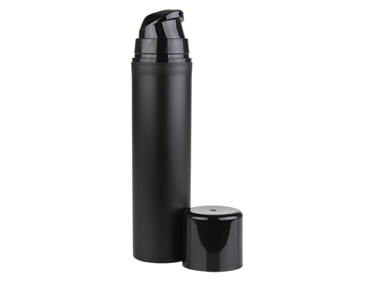 50 mL, 32mm Snap-On Finish, Black, Sets, Bottles/Pumps, PP, Airless Cylinder Round, Pearl Mini