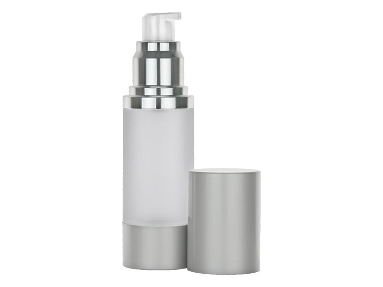 30 mL, 20mm Finish, Frosted/Br Alum/White, Sets, Bottles/Pumps, Cylinder Round, Airless