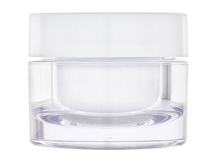 15 mL, 43mm Finish, Clear/White, Sets, Jars/Discs/Caps, Acrylic, Round, White Inner