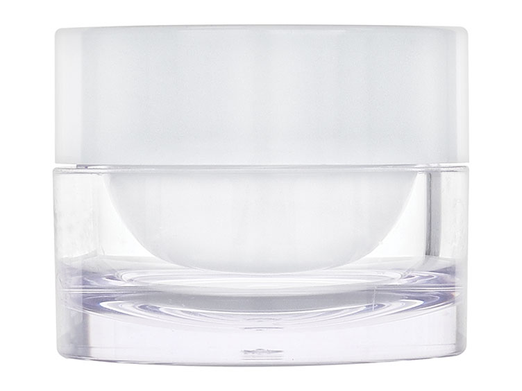 30 mL, 58mm Finish, Clear/White, Sets, Jars/Caps, Acrylic, Round, White Inner