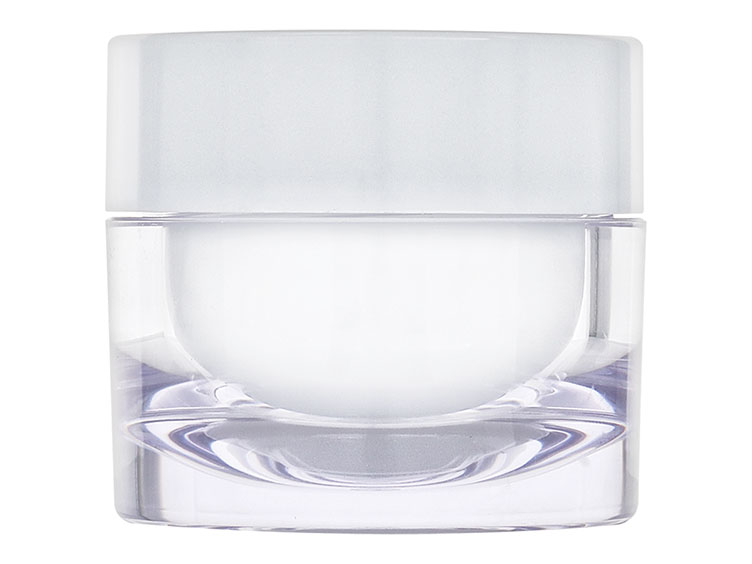 50 mL, 58mm Finish, Clear/White, Sets, Jars/Caps, Acrylic, Round, White Inner