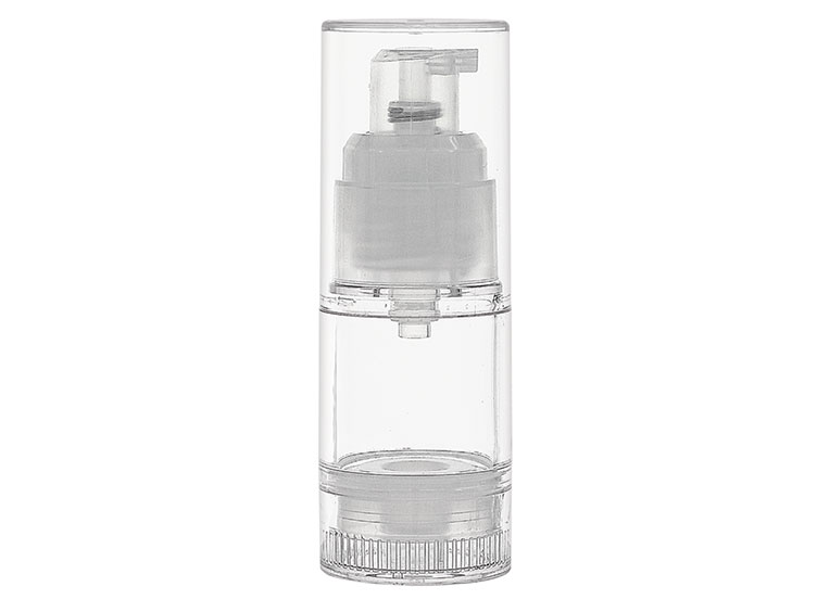 15 mL, 20mm Finish, Clear/Natural, Sets, Bottles/Pumps, AS, Airless Cylinder Round