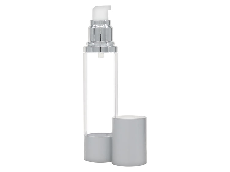 50 mL, 20mm Finish, Clear/Br Silver, Sets, Bottles/Pumps, Other, Airless Cylinder Round