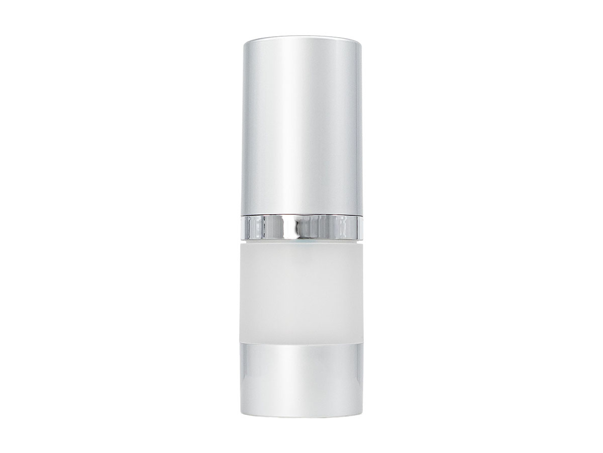 15 mL, 20mm Finish, Frosted/Silver/Br Alum, Sets, Bottles/Pumps/Overcaps, AS, Airless Cylinder Round