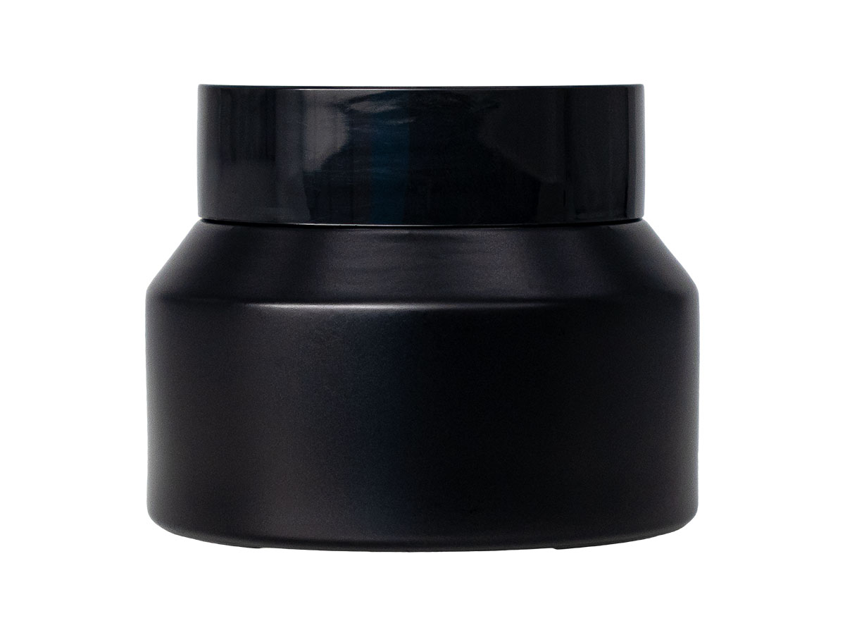 50 mL, 45/400 Finish, Matte Black, Set, Jars/Caps/Sealing Discs, Glass, Round, Tapered Shoulder