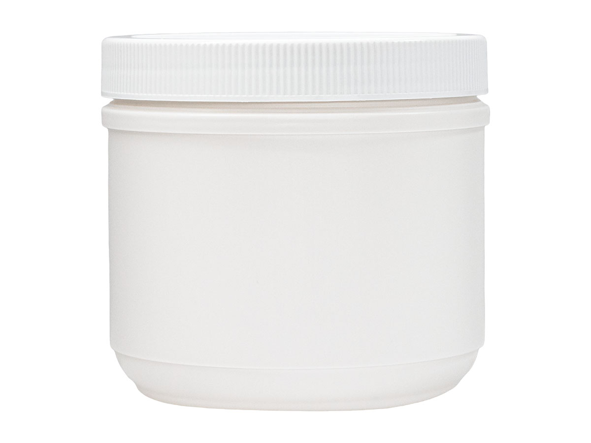 20 oz., 100/400 Finish, White, Sets, Jars/Caps, HDPE, Single Wall Round