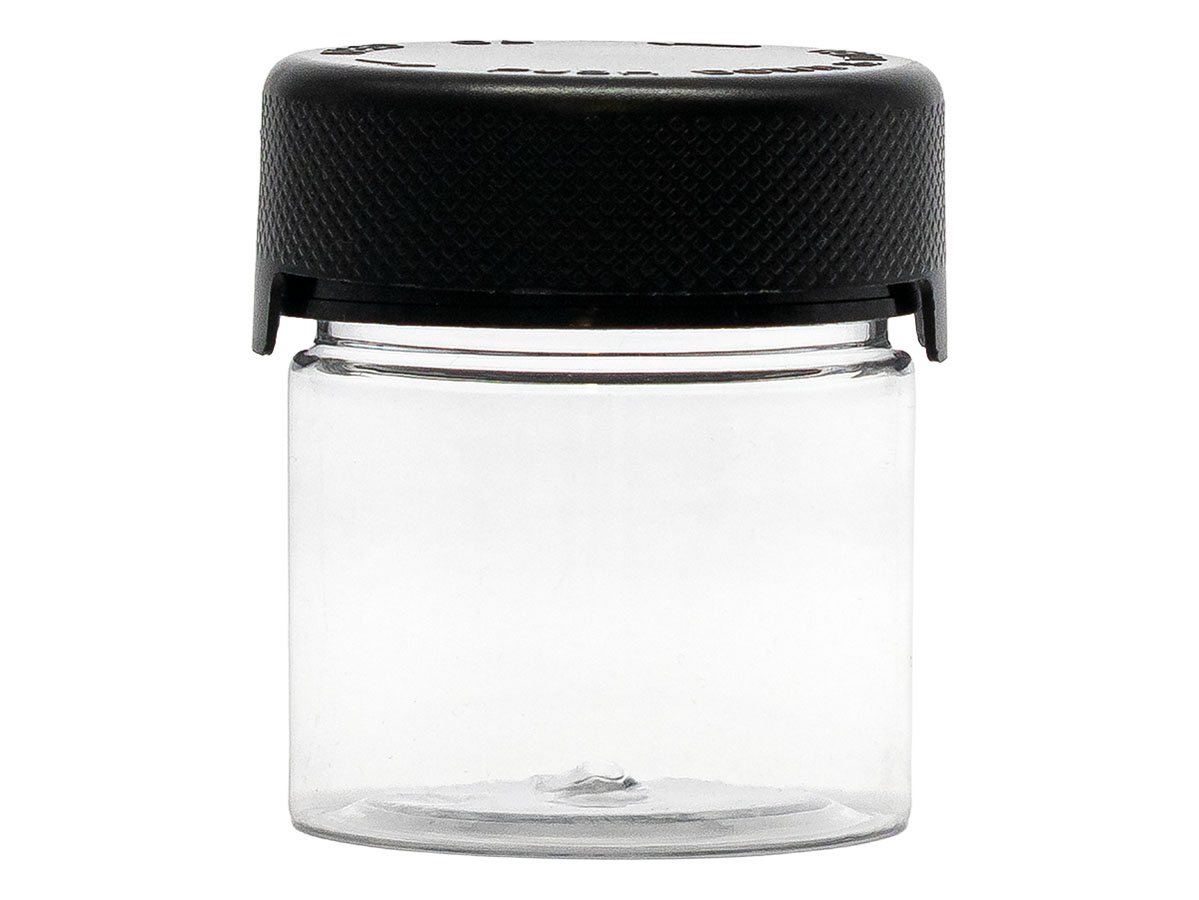 2 oz., 49/400 Finish, Clear/Black, Sets, Jars/Caps, PET, Straight Sided, Single Wall Round