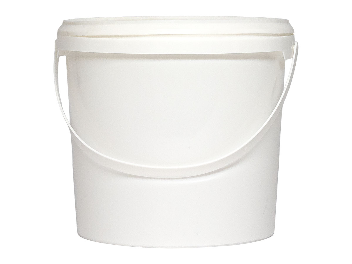 1 Gallon, 190 Mm Finish, White, Sets, Buckets/Lids, Round, Handle