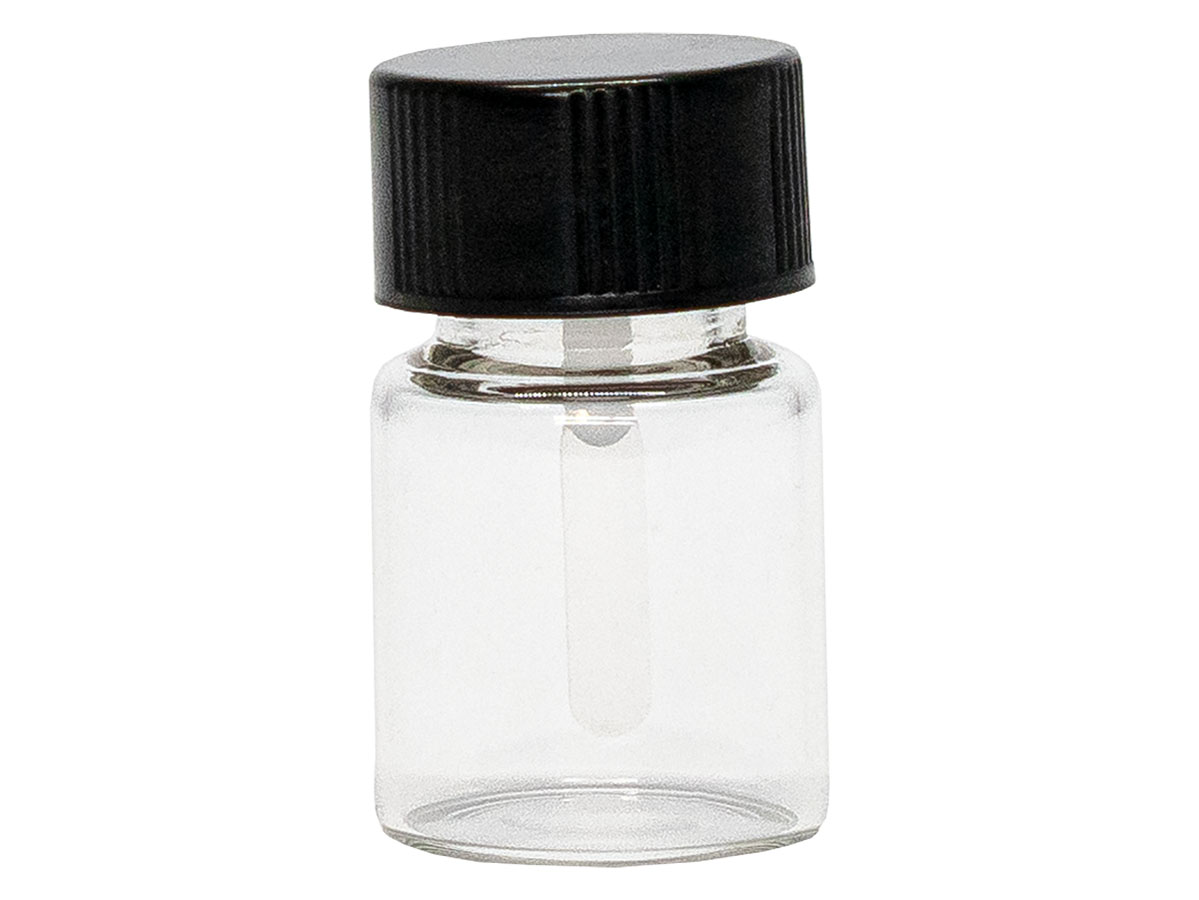 10 mL, 18/410 Finish, Flint/Black, Sets, Bottless/Caps, Glass, Vial Style Round