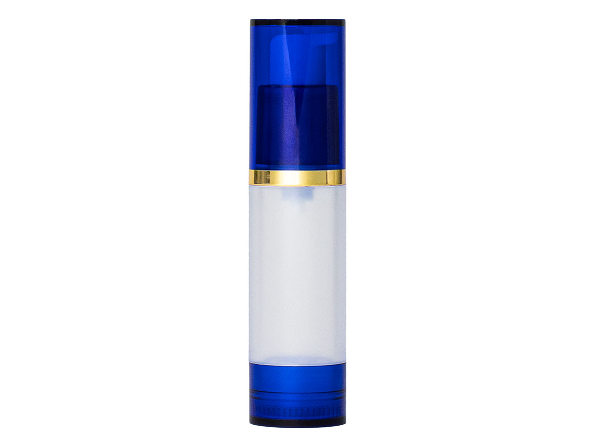 15 mL, 18mm Finish, Frosted/Blue, Sets, Bottles/Overcaps/Pumps, Airless, Cylinder Round
