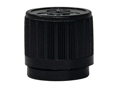 18mm Te Finish, Black, Caps, Crc, Fine Ribbed, Pictorial, Orf Reducer, .185" Orf	