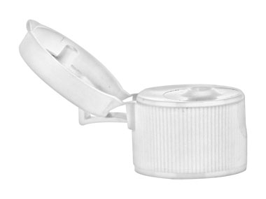20/410 Finish, White, Caps, Dispensing, Fine Ribbed, Snap-Top, .127" Orf