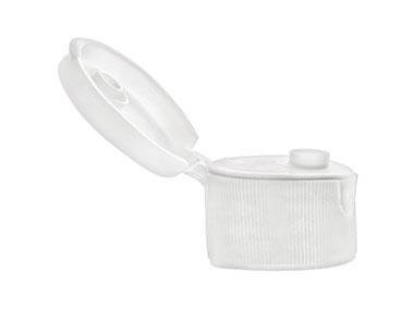28/410 Finish, White, Caps, Dispensing, Fine Ribbed, Snap-Top, .245" Orf
