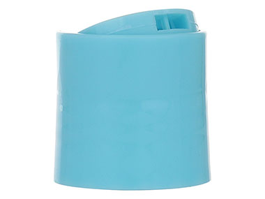 24/410 Finish, Blue, Caps, Dispensing, Smooth, Disc-Top, .312" Orf, (F)