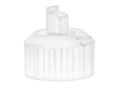 28/400 Finish, White, Caps, Dispensing, Bold Ribbed, Turret Style, .082" Orf, Foam Lnr
