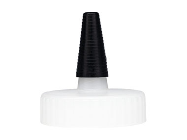 38/400 Finish, Natural/Black, Caps, Dispensing, Ribbed, Yorker, No Hole, Black Tip Cover