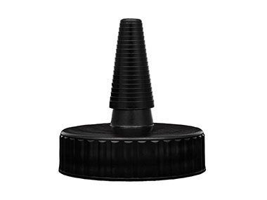 38/400 Finish, Black, Caps, Dispensing, Ribbed, Yorker, No Hole, PS Lnr