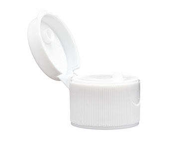 20/410 Finish, White, Caps, Dispensing, Fine Ribbed, Snap-Top, .066" Orf
