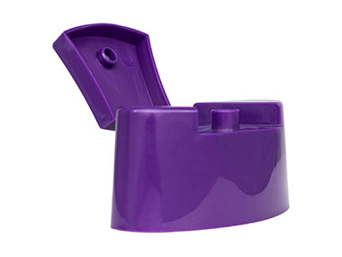 28mm Finish, Purple, Caps, Dispensing, Smooth, Euro Oval Snap-Top, .230" Orf