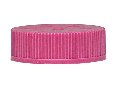 40mm Finish, Pink, Caps, Dispensing, Fine Ribbed, Shaker/Sifter, Snap On, 6 Orf