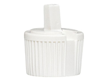 24/410 Finish, White, Caps, Dispensing, Fine Ribbed, Turret Style, .107" Orf