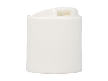 24/410 Finish, White, Caps, Dispensing, Smooth, Disc-Top, .315" Orf, (F)