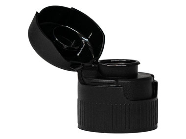 28/410 Finish, Black, Caps, Dispensing, Snap-Top, .522" Orf, HS Lnr, (F)