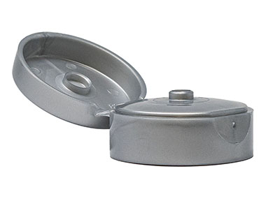 22/400 Finish, Silver, Caps, Dispensing, Smooth, Snap-Top, .185" Orf